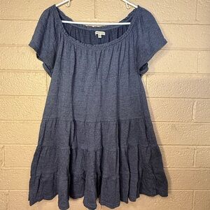 Max studio Blue Tiered Dress